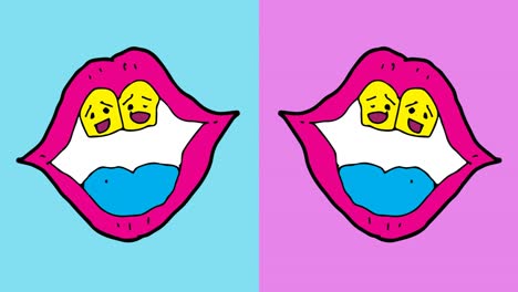 kids drawing pop art seamless background with theme of lips