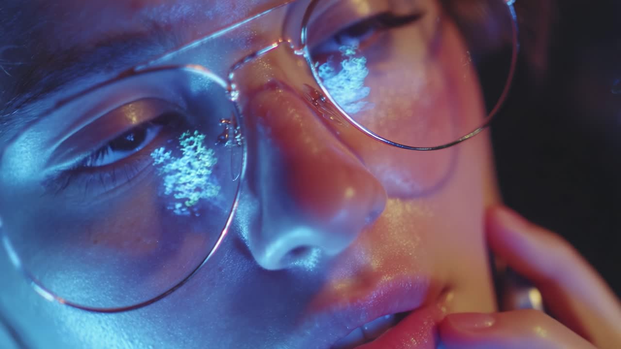 A Close-Up Exploration of the Emotive Power in Youth, Capturing the Depth of Reflection and Connection through Vibrant Color and Intense Expression