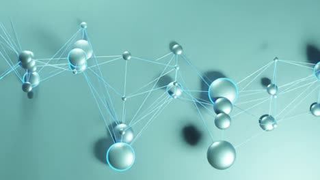 animación de una red 3d de conexiones sobre un fondo verde