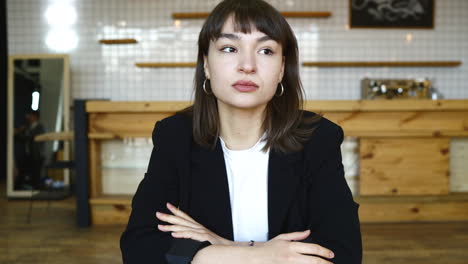 woman in a cafe