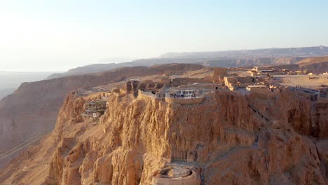 aerial view of masada, an ancient desert fortress in israel