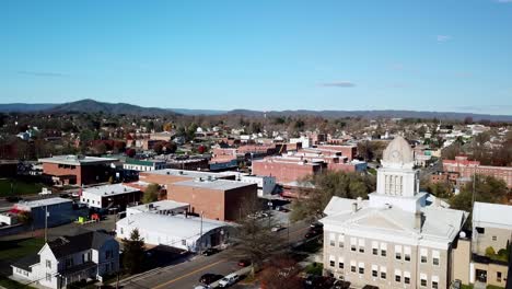 Aerial-Wythe-County-Courthouse-in-Wytheville-Virginia,-Wytheville-Va-in-Wythe-County-Virginia