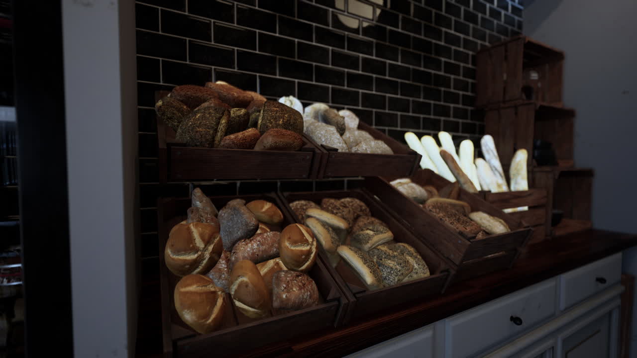 свежевыпеченный хлеб в пекарне