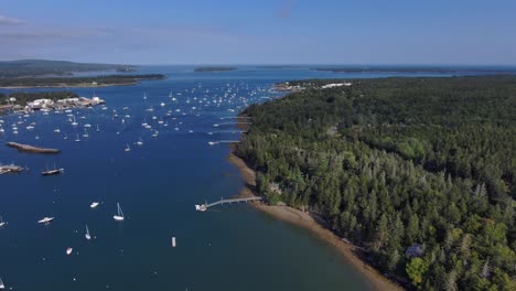 southwest harbor, maine, new england. aerial view