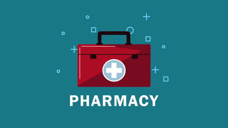 pharmacy kit medical drugs animation