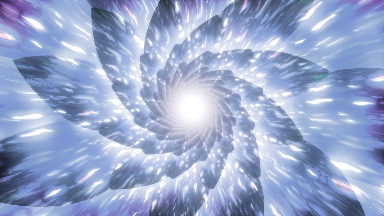 아름답고 명상적인 파란색 추상 공간 로터스 꽃 루프 나선형 배경