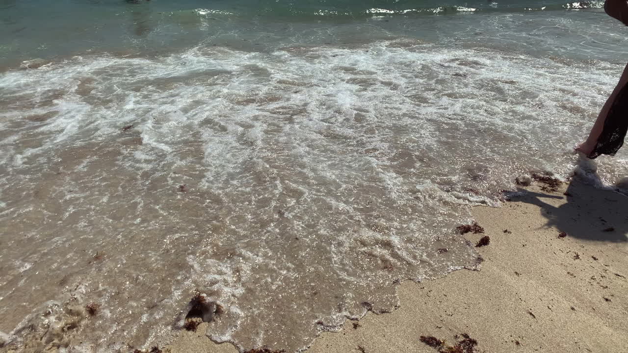 해안선을 따라  ⁇ 고 있는 사람들