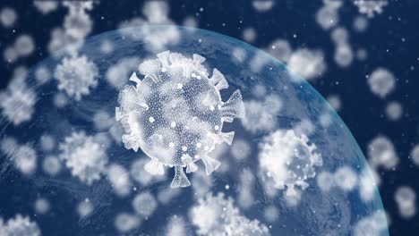 el coronavirus de bacterias voladoras sobre el planeta tierra.