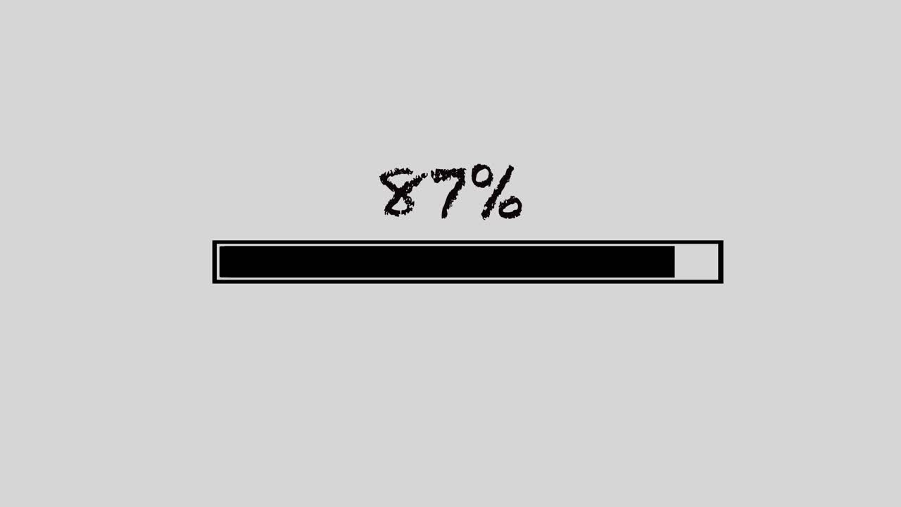loading in percentage animation on white background
