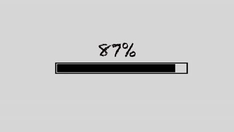caricamento in animazione percentuale su sfondo bianco
