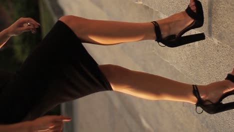 fashionable lady confidently walking on asphalt in 4k 2025 08 05 00 27 12 utc (1).mov | accessory, attitude, attractive, balance