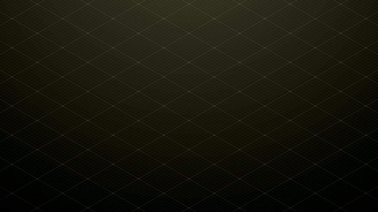 추상적인 3d 이소메트릭 가상 파동 다이아몬드 사각형 오버레이 계층, 메쉬 패턴 일러스트레이션으로 노란색, 검은 바탕에 블록체인 기술 개념 디자인, 원활한 루핑 애니메이션 4k