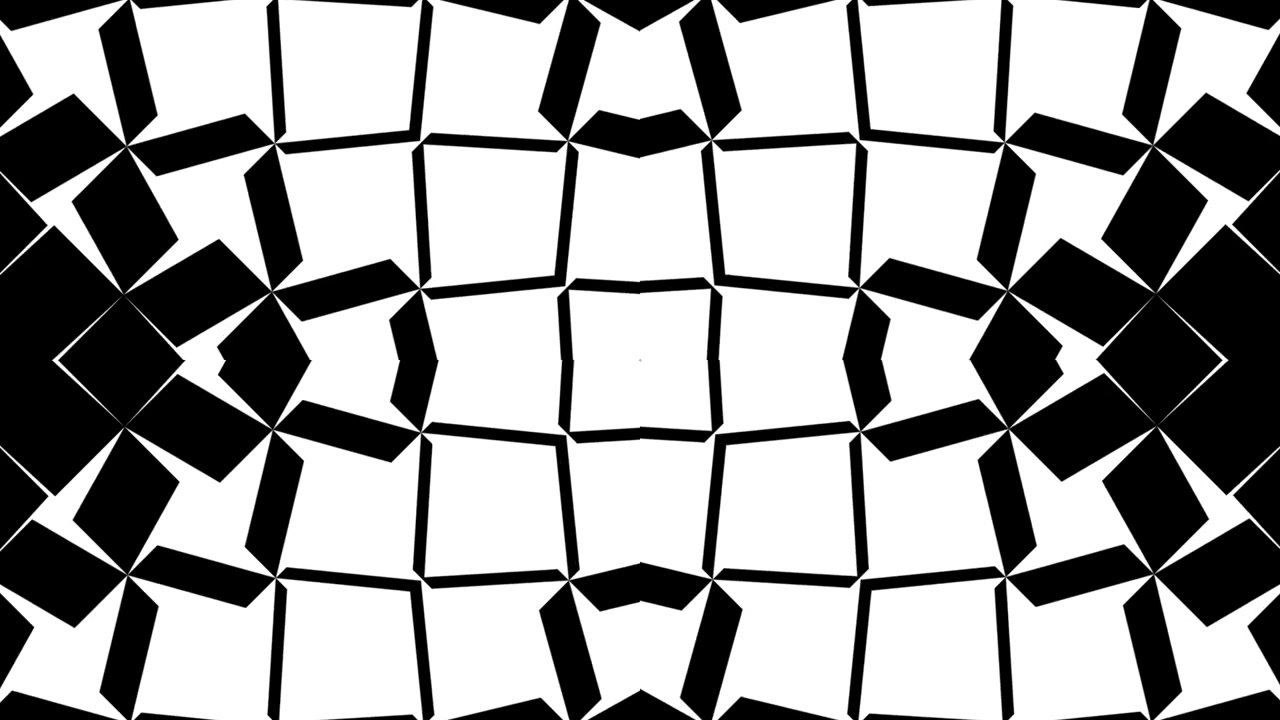 Motivo geometrico astratto in espansione e contrazione in bianco e nero