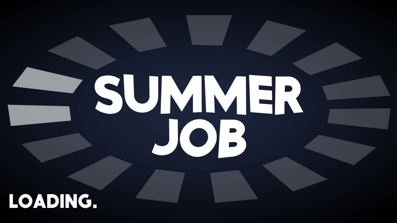 여름 직업 텍스트 로딩, 다운로드, 업로드 바 표시