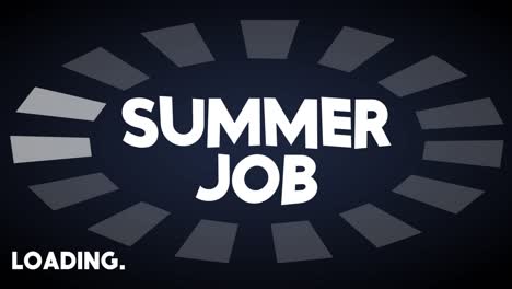 summer job text with loading, downloading, uploading bar indicator.