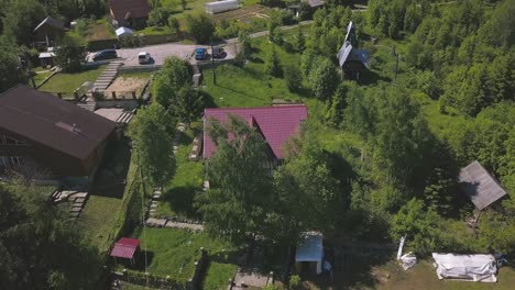 aerial view of a rural village