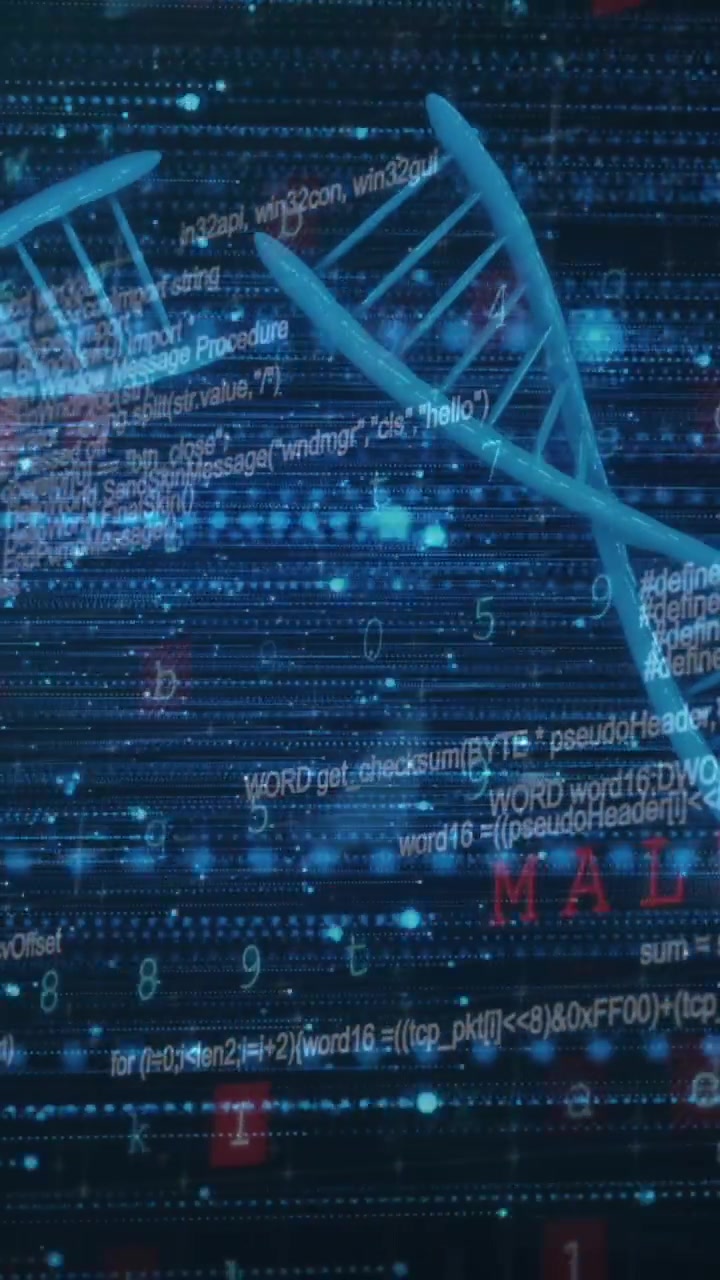 Animation of dna strands with data processing