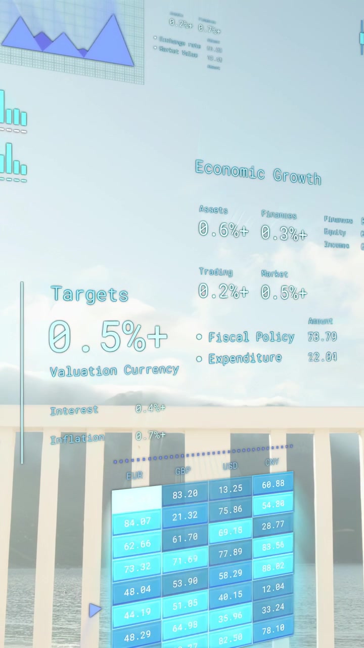 Vertical video: Panning camera starting teal AR dash updating heatmap and bars showing growth rates