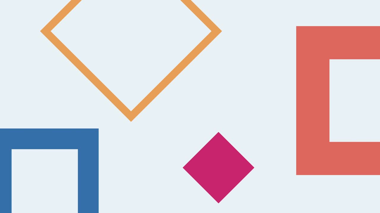 random rotated squares, seamless 2D loop abstract animation