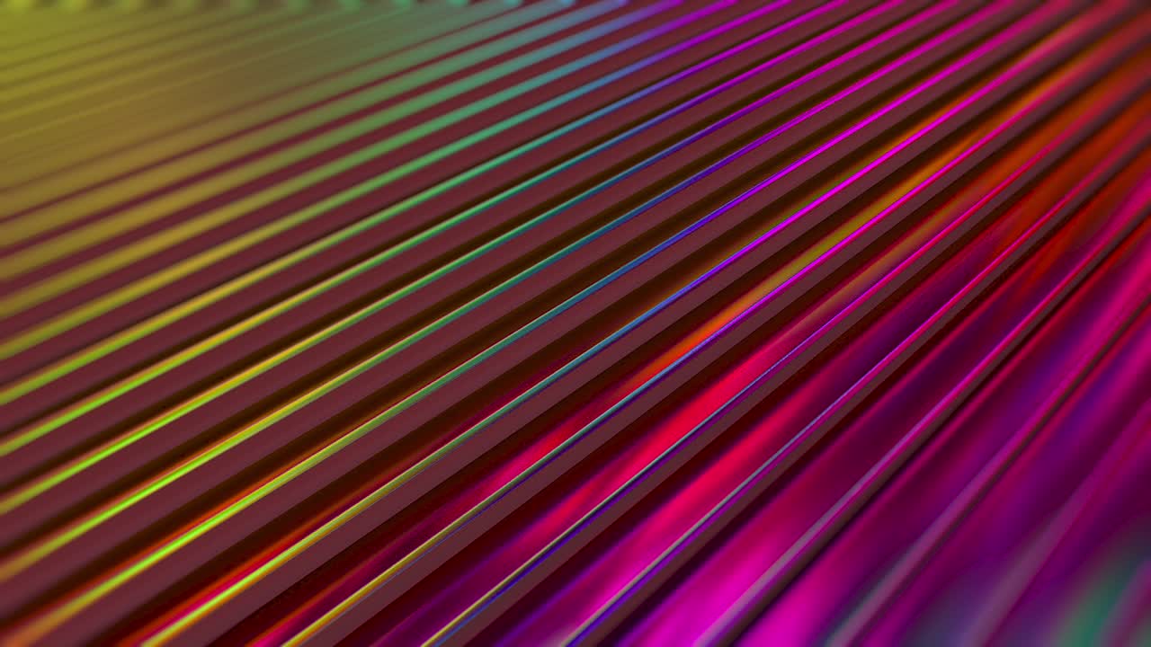 superficie ondulada 3d. fondo ondulado abstracto con ondas de neón. patrón multicolor líquido, formas en movimiento. animación de video en bucle de 4k.
