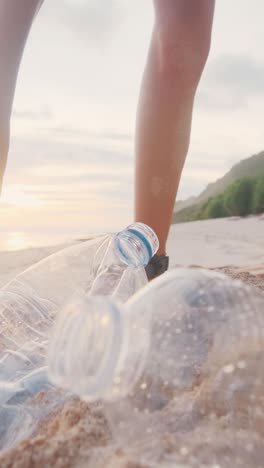 helping the environment by cleaning up pollution on the beach