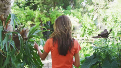 woman gardening in nature