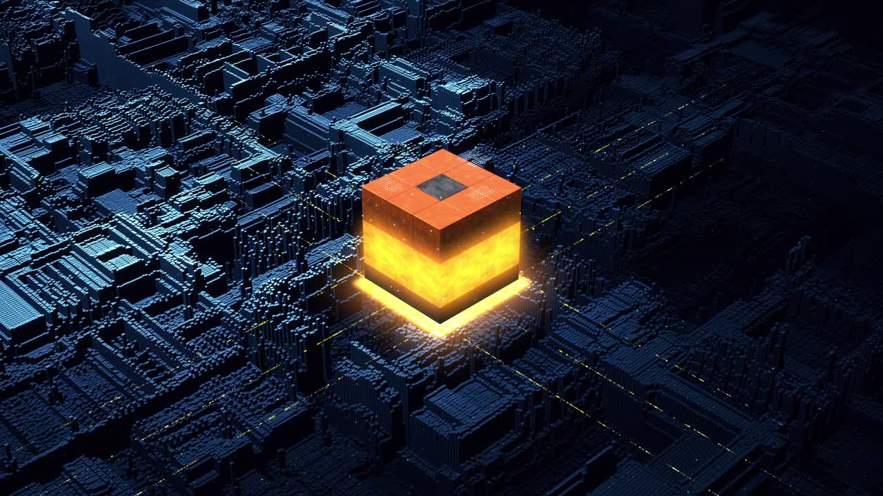 Computer Chip Activates Artificial Intelligence System. Data Mining.