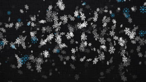 animación de copos de nieve cayendo sobre un fondo negro