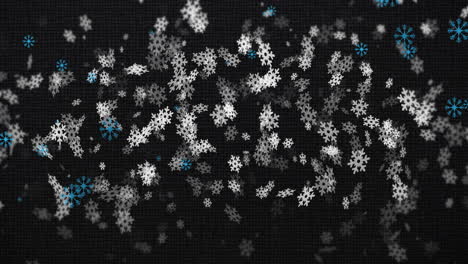 animation of snow flakes falling on black background