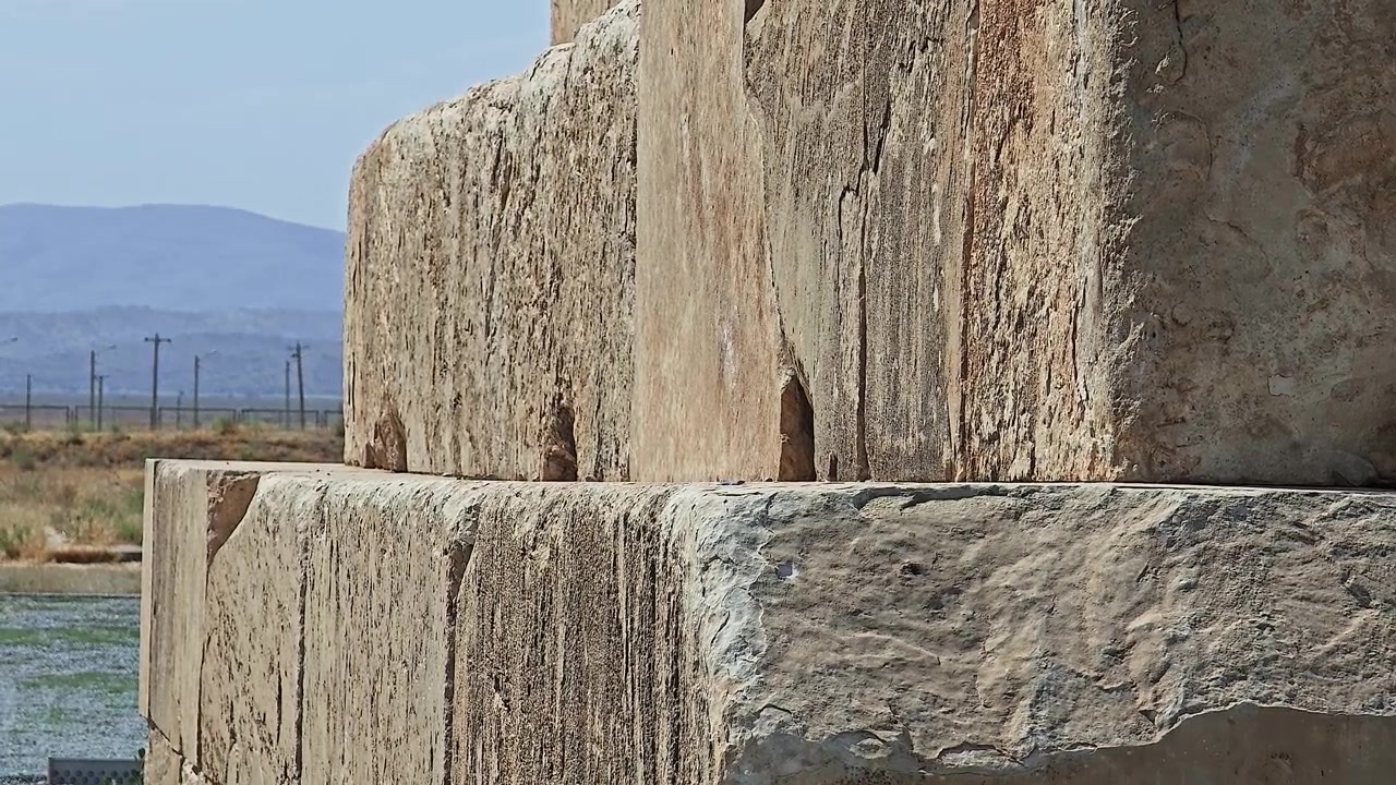 İran'daki Persepolis'in Antik Taş Kalıntıları.