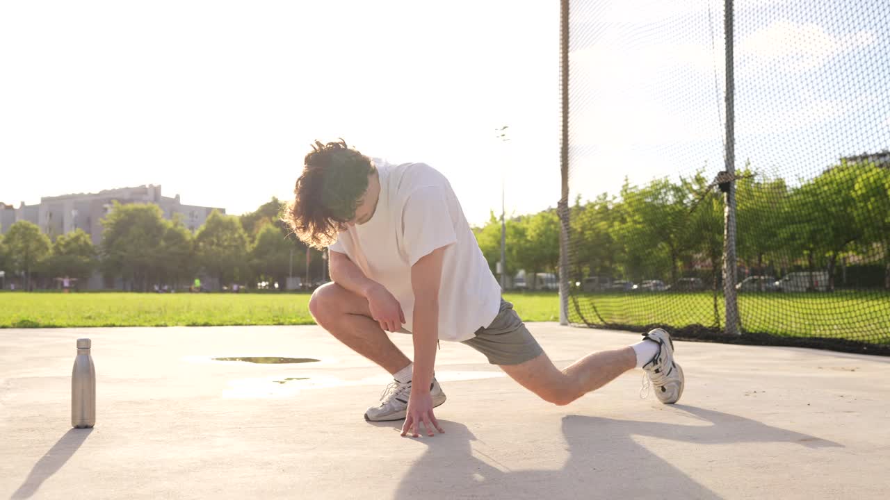 Man Stretching Outdoors