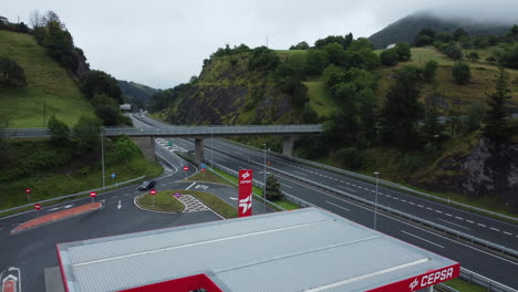 highway intersection with overpass and landscape view