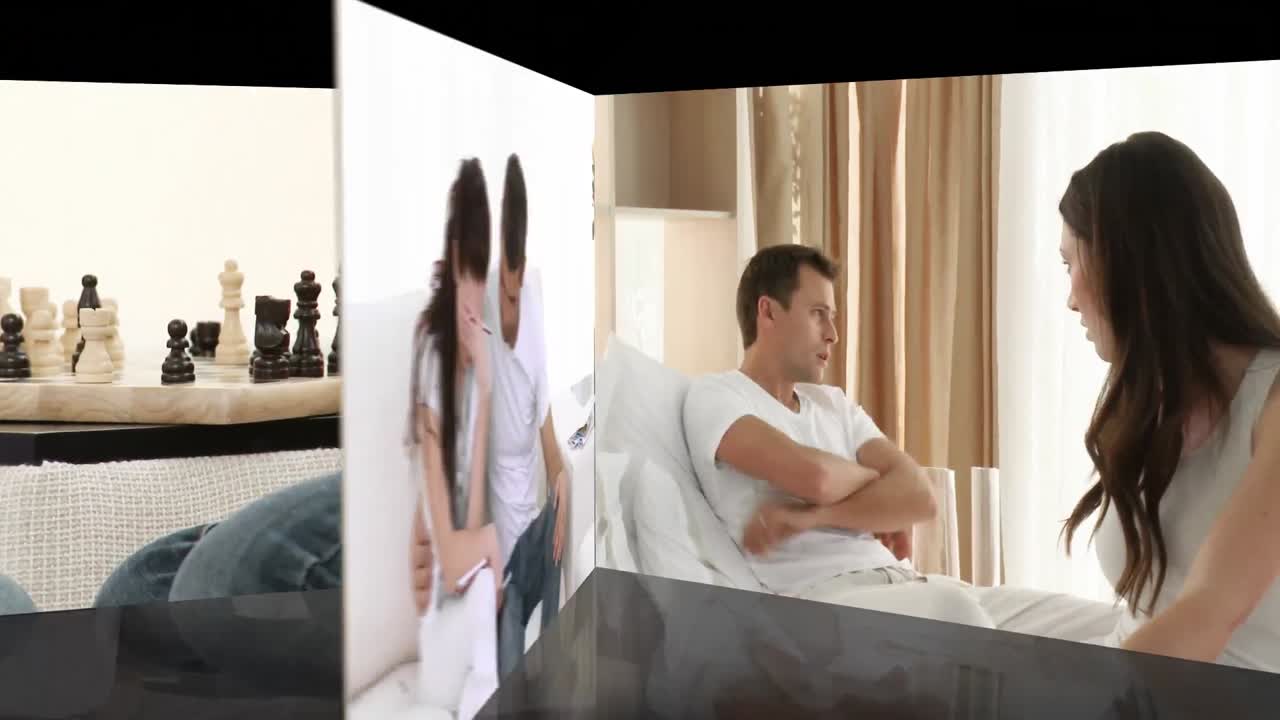 절망적 인 부부 들 이 다 ⁇  을 벌이고 있는 장면