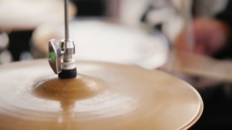 the drummer strikes with his chopsticks close-up hd video