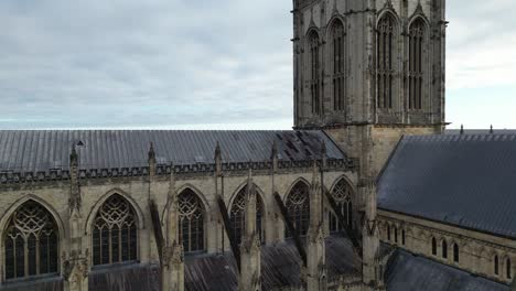 york minster cathedral - aerial view of gothic architecture