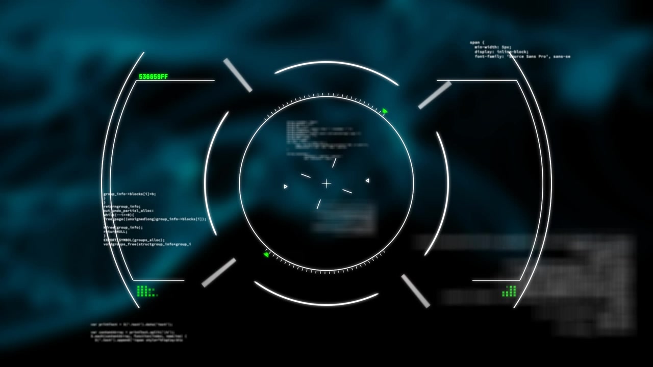 Digital animation of cyber monday text banner against multiple round scanners and data processing