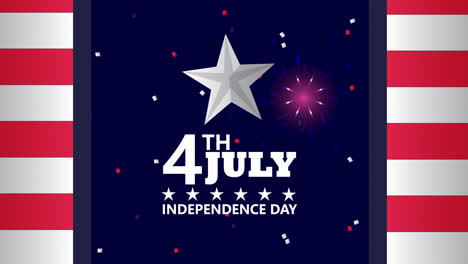 celebración del día de la independencia de los estados unidos con bandera y letras
