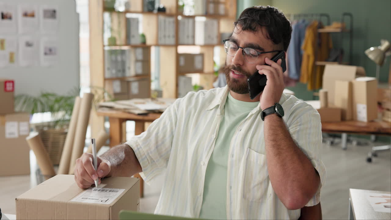 Entrepreneur Taking Order on Phone