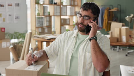 entrepreneur taking order on phone