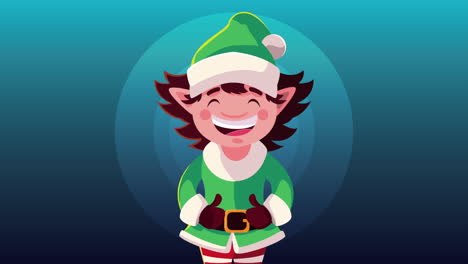 merry christmas animation with happy elf