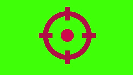 animated circle-shaped red bold speech icon popping up on a green screen