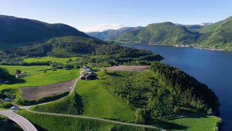aerial footage beautiful nature norway.