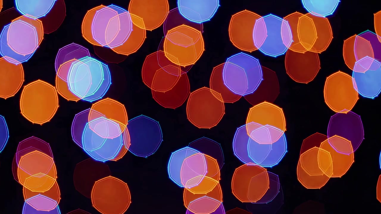 Abstract Background of Colorful Bokeh Lights on Black