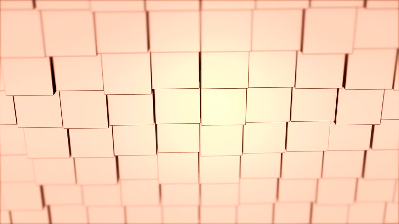 Abstract 3d render pink rotating cubes modern animation background on seamless loop.