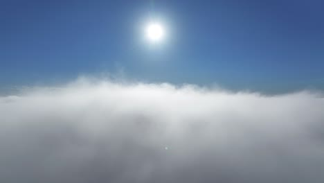 blauwe lucht boven de wolken landschap