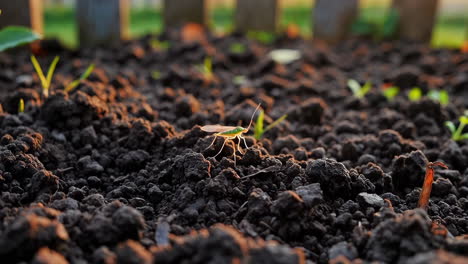 small insect on soil