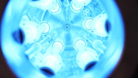 close-up view of a uv light reactor