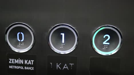 close up of elevator buttons