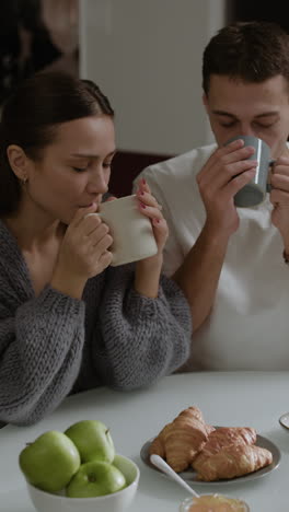 couple enjoying breakfast together