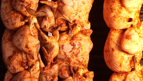 roasted chicken on a spit